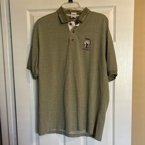 Disney Grumpy Golf men’s green embroidered short sleeve polo shirt size large